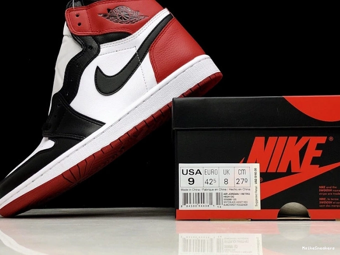 MaikeSneakers Toe Retro 1 Air 555088-125 Jordan Black 0730
